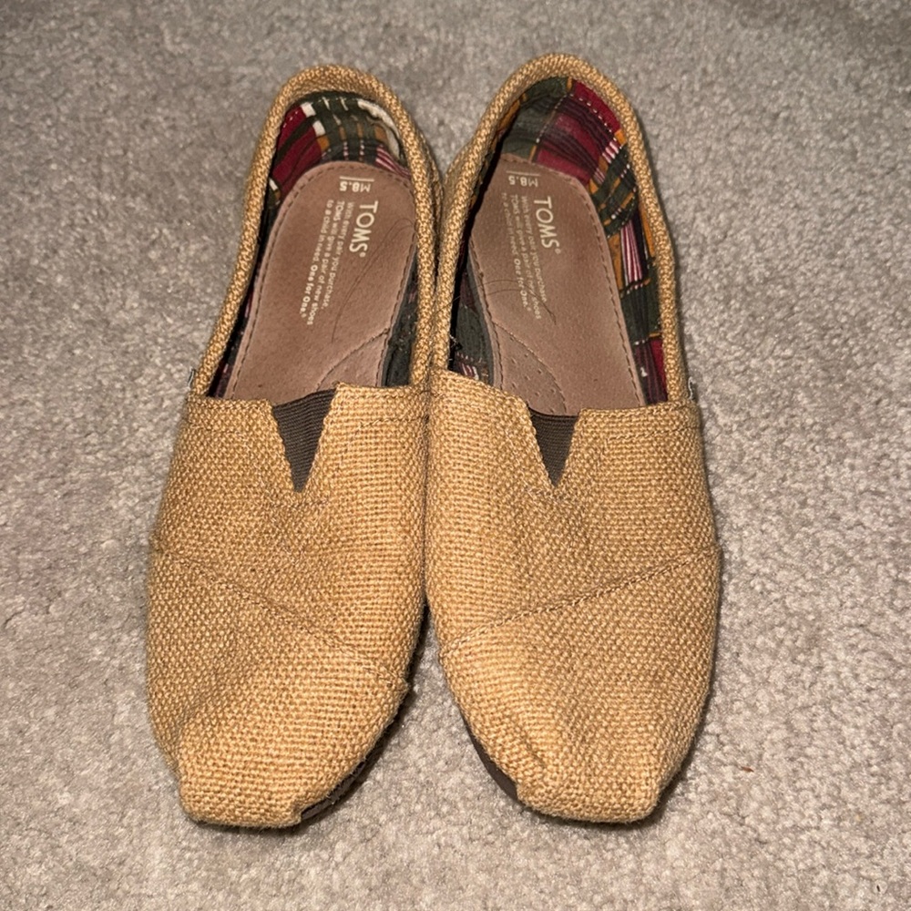 Men’s Alpargata Natural Burlap Tan Shoes Size 8.5